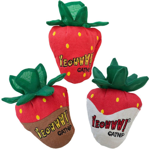 Yeowww! Catnip Strawberries Cat Toys 3Pk Poudre Pet & Feed Supply 2